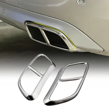 

2 Pcs / Set Cover Trim Stainless Steel Double Muffler Top Rear Exhaust