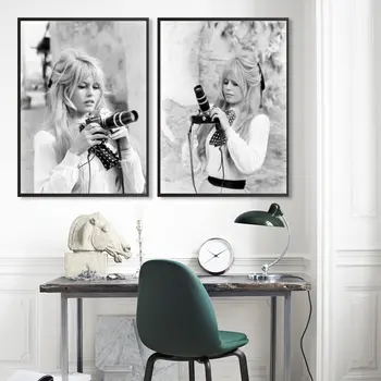 

Brigitte Bardot French Fashion Poster Canvas Scandinavian Black And White Model Photo Vintage Picture Wall Art Home Decor