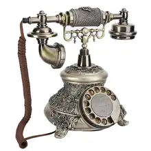 Retro Vintage telefon stacjonarny domowy telefon stacjonarny stary telefon europejski żywica klasyczny obrotowy telefon wybierania dla Home Office Hotel