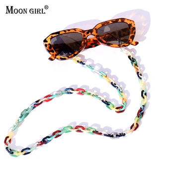 MOON GIRL Leopard Acrylic Sunglasses Chain Chic Womens Anti Slip Reading Glasses Eyewears Cord Holder Neck Strap Lanyard 72cm