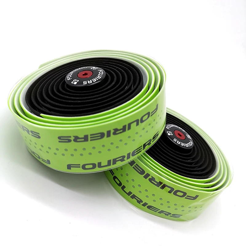 FOURIERS BP-S001-DC30, руль для шоссейного велосипеда, двухцветная лента, комфортная, 3 см х 200 см, детали для велосипеда - Цвет: Black - Apple Green