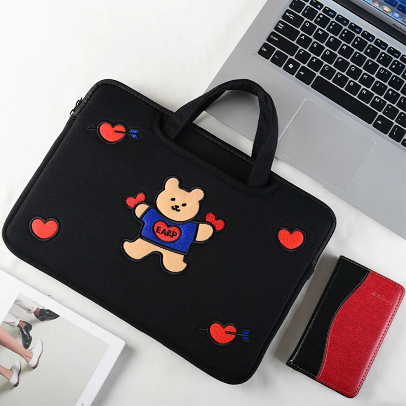 Cute Bear Laptop Bag 11 12 13 14 15.6 Inch Women Sleeve Case 