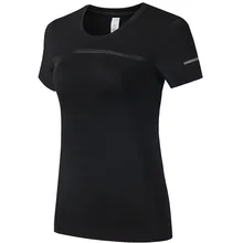 Женские спортивные рубашки для фитнеса с коротким рукавом, дышащие топы для йоги, быстросохнущие дышащие тонкие спортивные футболки для бега