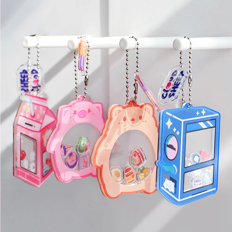 Kawaii rocking music keychain decompression toy doll machine acrylic pendant mobile phone bag decoration cute if manage