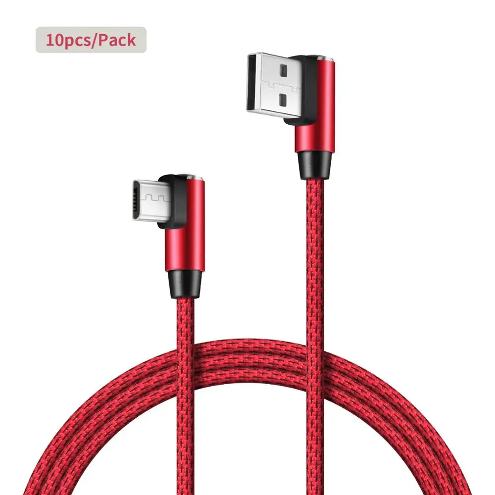 10 шт. зарядное устройство для Android Micro USB кабель, [3.3ft/1 м] быстрое зарядное устройство USB нейлоновая оплетка для samsung, LG, htc, Nexus, Kindle, PS4, l-образный