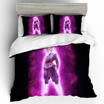 

Bed Linen Cool Anime Euro Bedding Set Dragon Ball Comforter Bedding Sets For Home Duvet Cover Set Cartoon Quilts for Double Bed
