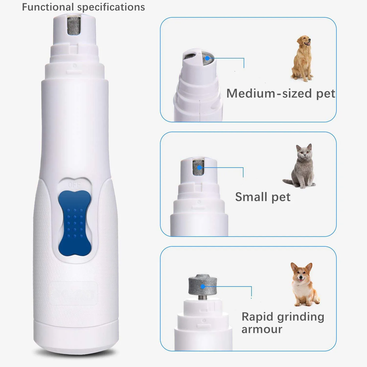 Lima de uñas para mascotas, afilador de esmalte para mascotas, cortauñas profesional, tijeras de aseo para mascotas