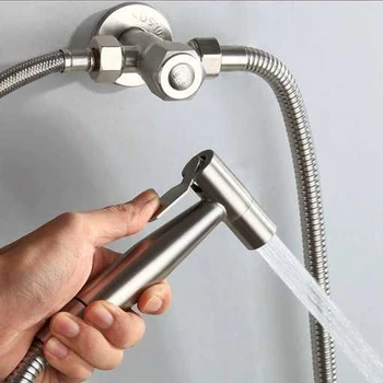

1PCS Punch free Stainless Steel Spray Boost Toilet Shower Sprayer Shower Head with Hose For Home Bathroom Tool Accessories