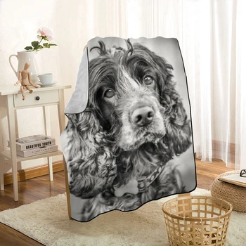 

Cute Cocker Spaniel Dog Throw Blanket Personalized Blankets On For The Sofa/Bed/Car Portable 3D Blanket For Kid Home Textiles