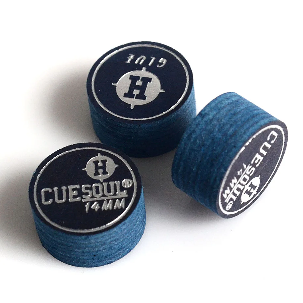 Pool Cue Tips CUESOUL Pool Billiard Cue Tips 14 mm-S/M/H-Set of 3 Blue pool cue tips billiard cue tips billiard accessories