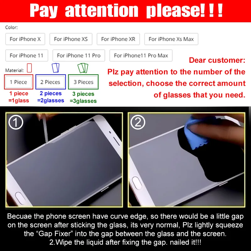 3 шт полное покрытие из закаленного стекла для iPhone 11 Pro Max iPhone X XR XS Max Защитная пленка для экрана с закругленными краями