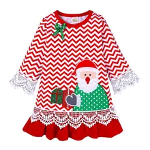 Robe d'hiver en dentelle pour bébé fille, vêtements à manches longues, chapeau de père noël, mignon, 2021