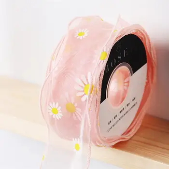 

1Roll Fresh Daisy Ribbon DIY Flower Wrapping Material Decorative Ribbon Ribbon Handmade Diy Material Bouquet Flower Package Belt