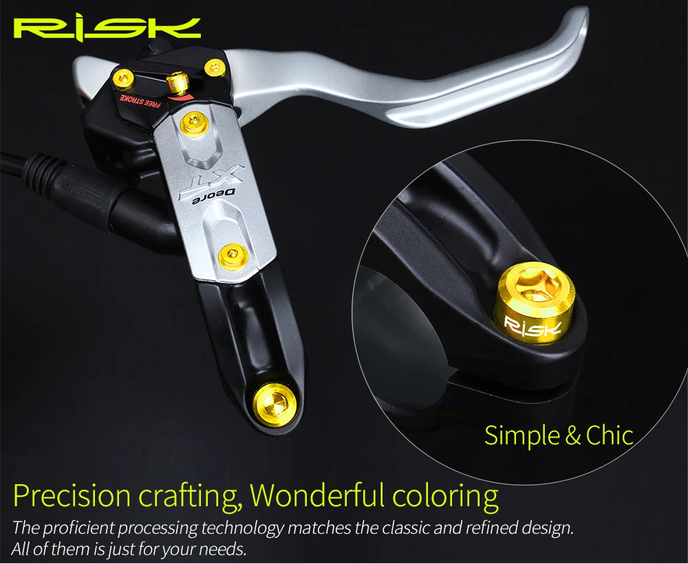 RISK 20 шт./компл. Винт С Титановым болтом для Shimano XT775 Гидравлический дисковый тормоз горная ручка велосипедного тормоза масляный цилиндр Крышка Болт Набор