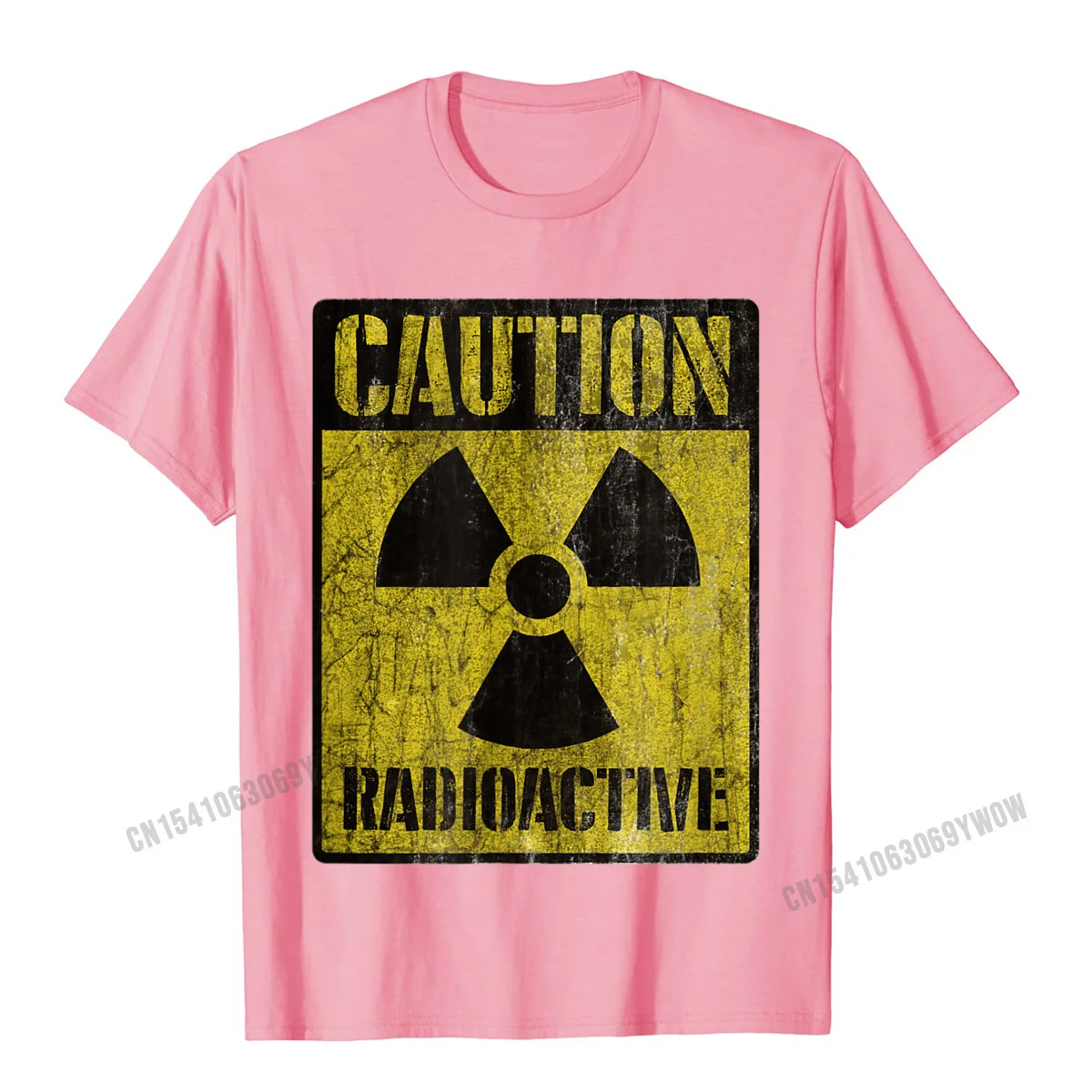 Men's Grunge Caution Radioactive Graphic Cotton T-Shirt - New Funny Design 2023