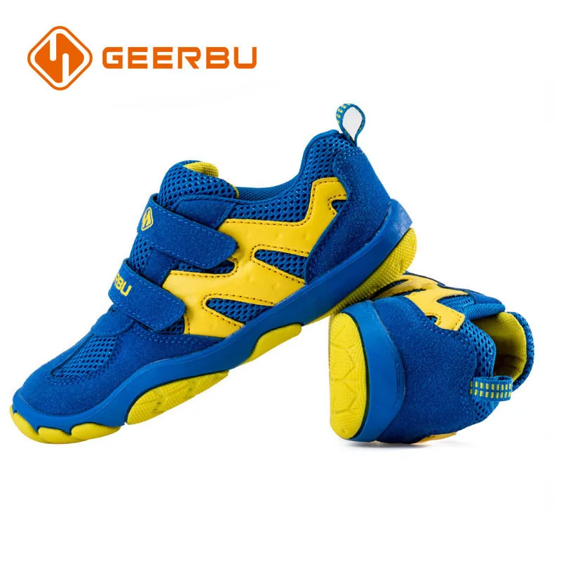 GEERBU дышащие детские кроссовки для мальчиков, кроссовки из сетчатого материала для бега, детские спортивные кроссовки для студентов, кроссовки для бега, прогулочная обувь - Цвет: double mesh blue