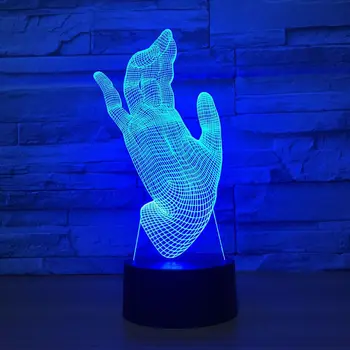 

3D Hand Shape Creative 7 Color Led Night Lamps For Kids Touch Led Usb Table Lampara Lampe Baby Sleeping Nightlight Room Lamp