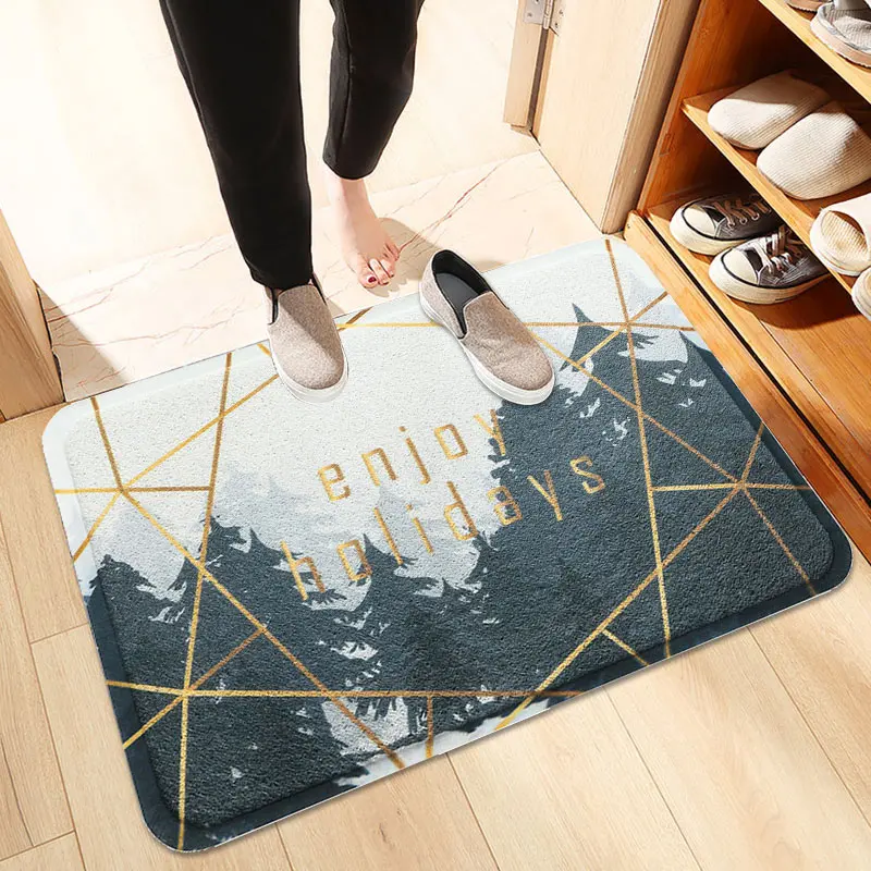Bathroom Mat Dining Room Sofa Environmental PVC Floor Mat Skid Resistant Decoration Nordic Style Mat Kitchen Home Repeatable