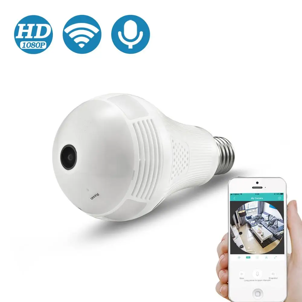 BESDER 960P Беспроводная панорамная IP камера 2/3MP 360 градусов 3D лампа VR светильник рыбий