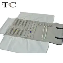 Портативный серый бархатный Набор для демонстрации ювелирных изделий, сумка для путешествий, серьги, кольцо, подвески, ожерелье, браслет, цепочка для хранения, органайзер, держатель