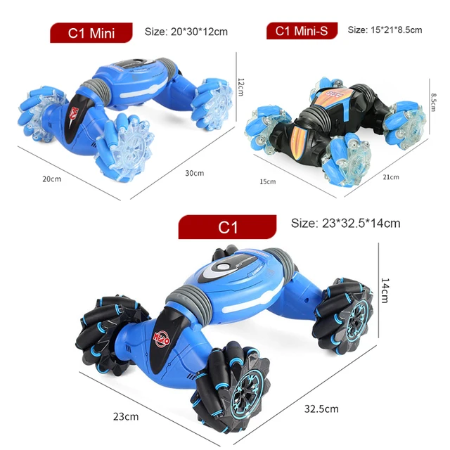 ZWN C1/ C1 MINI 4WD RC CAR Radio Gesture Induction 2.4G Toy Light Music Drift Dancing Twist Stunt Remote Control Car for Kids 6