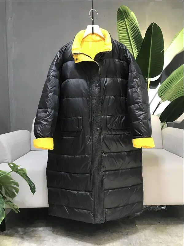 femmes hiver; кардиган на молнии с lâche manteau blanc canard doudoune femme chaud veste купе-vent длинные ИСП le bas парки neige; Верхняя одежда для детей - Цвет: Черный