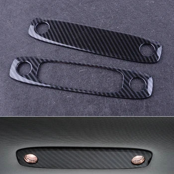 

beler Front Rear Interior Read Light Switch Panel Reading Lamp Trim Carbon Fiber Texture fit for Tesla Model 3 2017 2018 2019