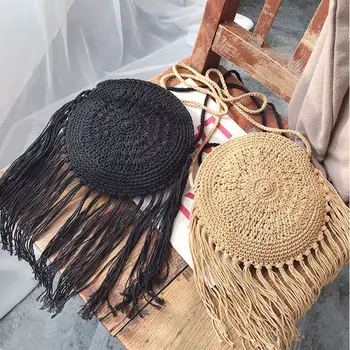 

Women Tassel Crossbody Straw Bag Woven Rattan Bags Handbags