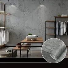Self Adhesive PVC Wallpaper Concrete Pattern Waterproof Retro Style  Concrete Look  Apartment Renovation Wall Cling Film