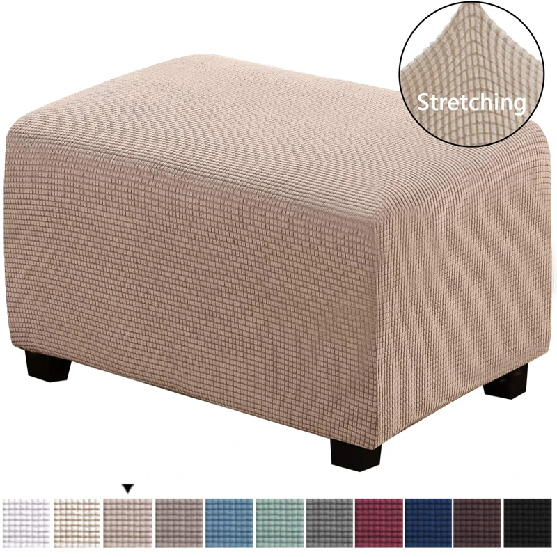 

Spandex Fleece Ottoman Sofa Stool Cover Home Furniture Case Dust-proof Footstool pedal Footrest Cover Rectangle Sofa Slipcovers