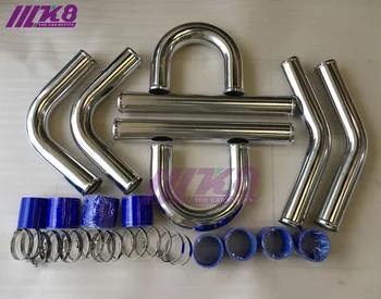 

ALUMINUM TURBO INTERCOOLER PIPING KIT/ PIPES / CLAMP/ COUPLER/ UNIVERSAL 3" INCH / OD 76 mm / 2MM THICKNESS