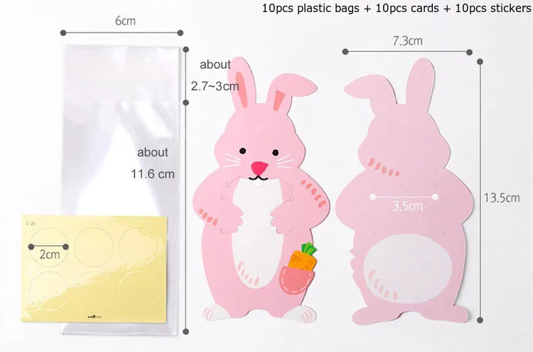 50pcs rabbit 10 шт. животных Пластик сумка Творческий печенья мешки для конфет, Свадебный ко дню рождения для вечеринки по случаю Дня Рождения снэк-мешок подарка канцелярские принадлежности - Цвет: 50pcs rabbit