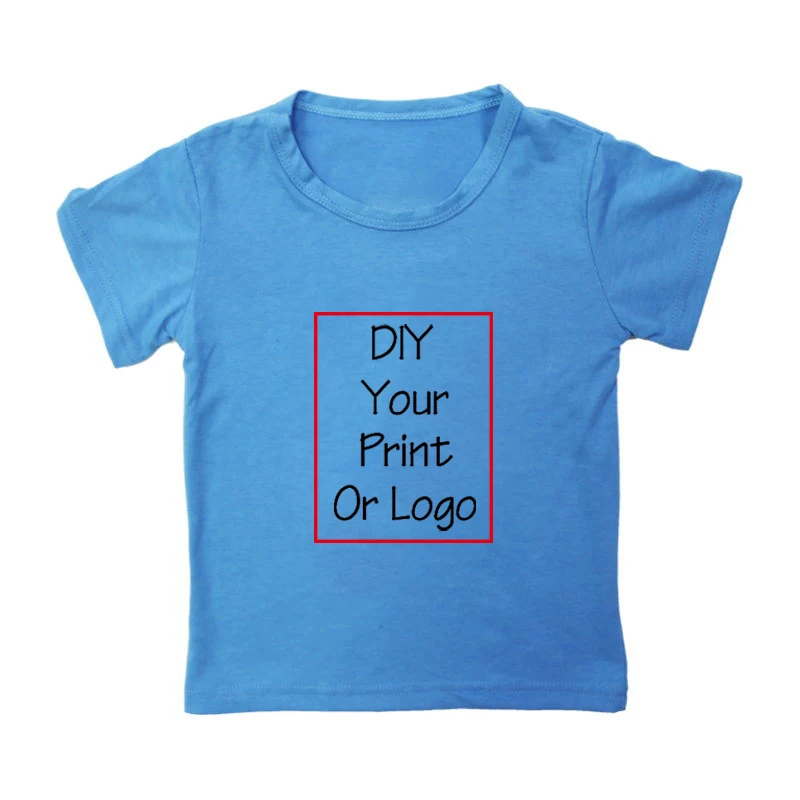 Own Logo DIY Print Kids Custom T-shirt Boys Gaphic Fashion Casual Baby T Shirts Toddler Girl Tshirts cotton clothes tee tops | Детская