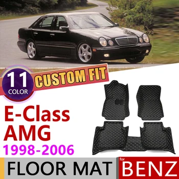 

Custom Leather Car Floor Mat for Mercedes Benz E Class AMG W210 W211 1998~2006 5seats Foot Pad Carpet Accessories E55 1999 2000