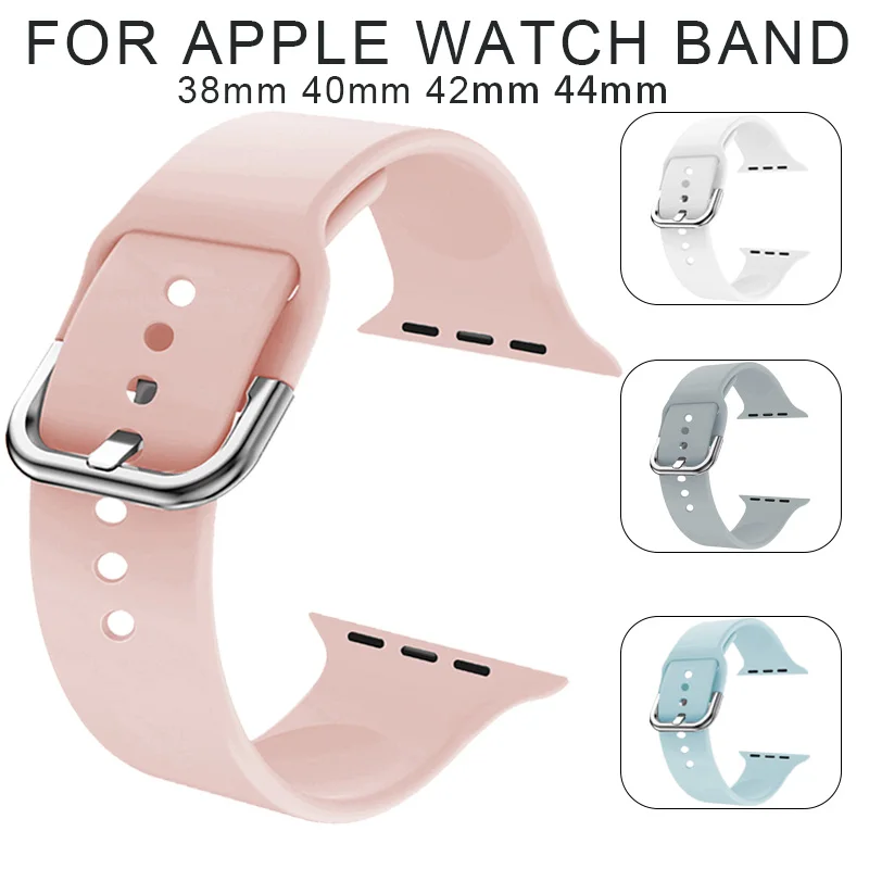 Ремешок для Apple Watch 5 40 мм 44 мягкий силиконовый спортивный дышащий браслет ремешок