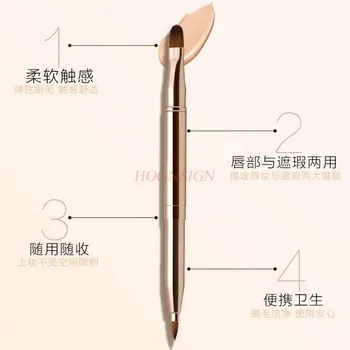 

set of brushes Mini double head lip brush lipstick brush lip makeup brush full set of telescopic portable models