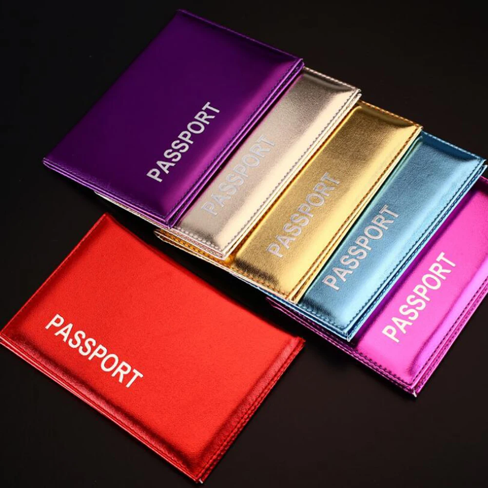 

Fashion Unisex Glossy Laser Passport Cover Holder Travel Accessories Holder Card Case Card Passport Store Business Wallet Case