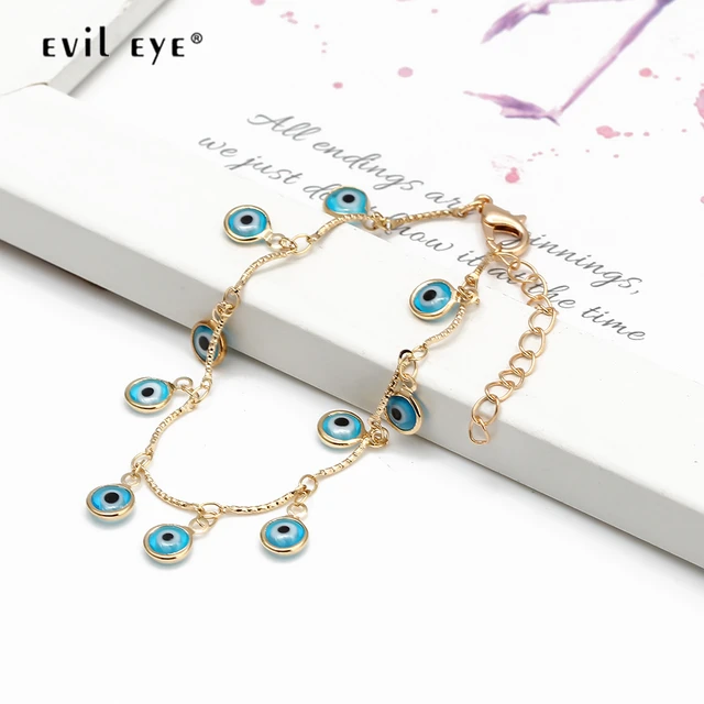 Bracelet evil eye oeil bleu - argent