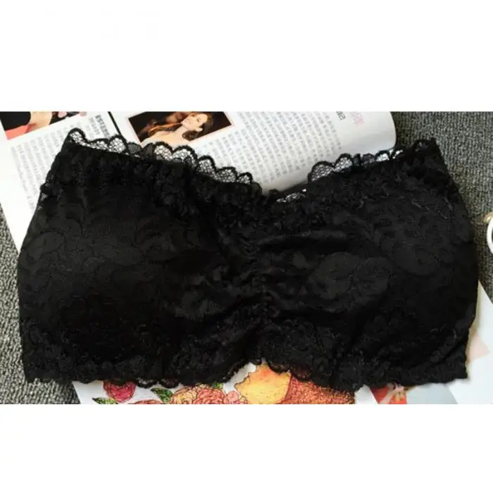 2 шт. летнее бюстье прозрачное кружево без бретелек Беспроводной Сексуальный Бюстгальтер BH мягкий пуш-ап Бесшовные бюстгальтеры для женщин кружевные Топы Сексуальное белье