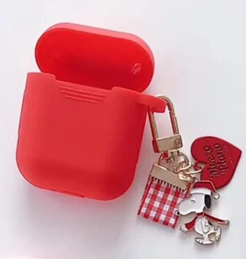 Red Милый мультяшный чехол для AirPods, мягкий силиконовый чехол для беспроводной bluetooth-гарнитуры, Женский чехол, защита от падения - Цвет: Red