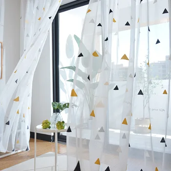 Nordic Style Tulle Curtains for Children's Bedroom The Livingroom Kids Window Treatments Sheer Voile for Kitchen Drapes Panels 1