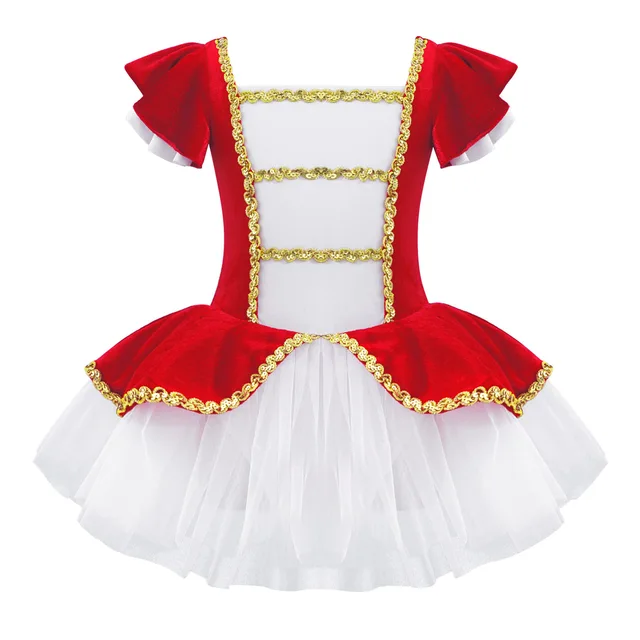 Costumes de cosplay LYus Ringmaster pour filles, robe à manches bouffantes, robes tutu en maille, vêtements de danse pour enfants, performance sur scène, patineuse à glace de ballet 1
