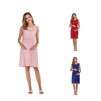 

Maternity Breastfeeding Dress Pregnant Women's Skirt Super Soft Maternity Dress Nursing Dress