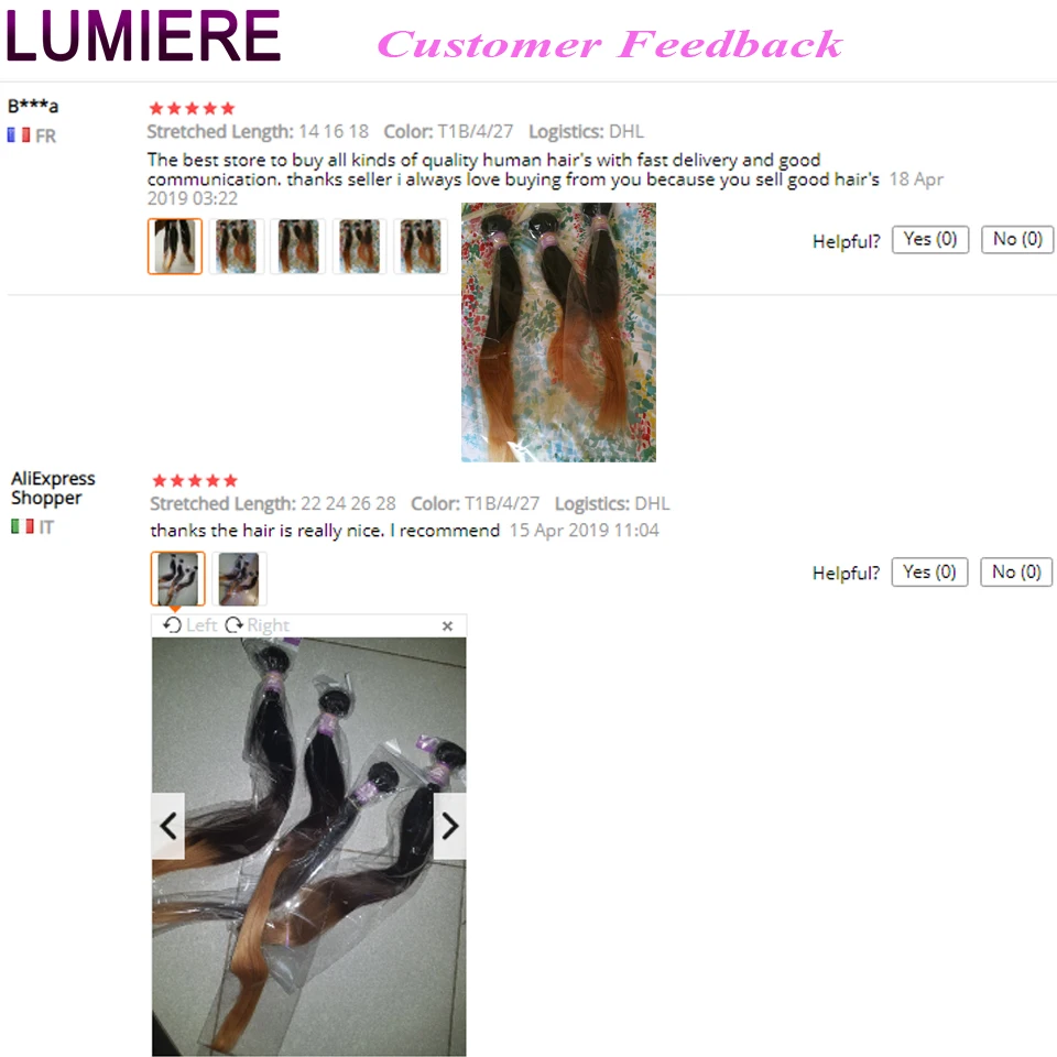 Lumiere волосы, индийские волосы плетение пучки прямое, Омбре 3 пучки волос человеческие волосы для наращивания T1B/4/27 волосы Remy 150% бесплатная