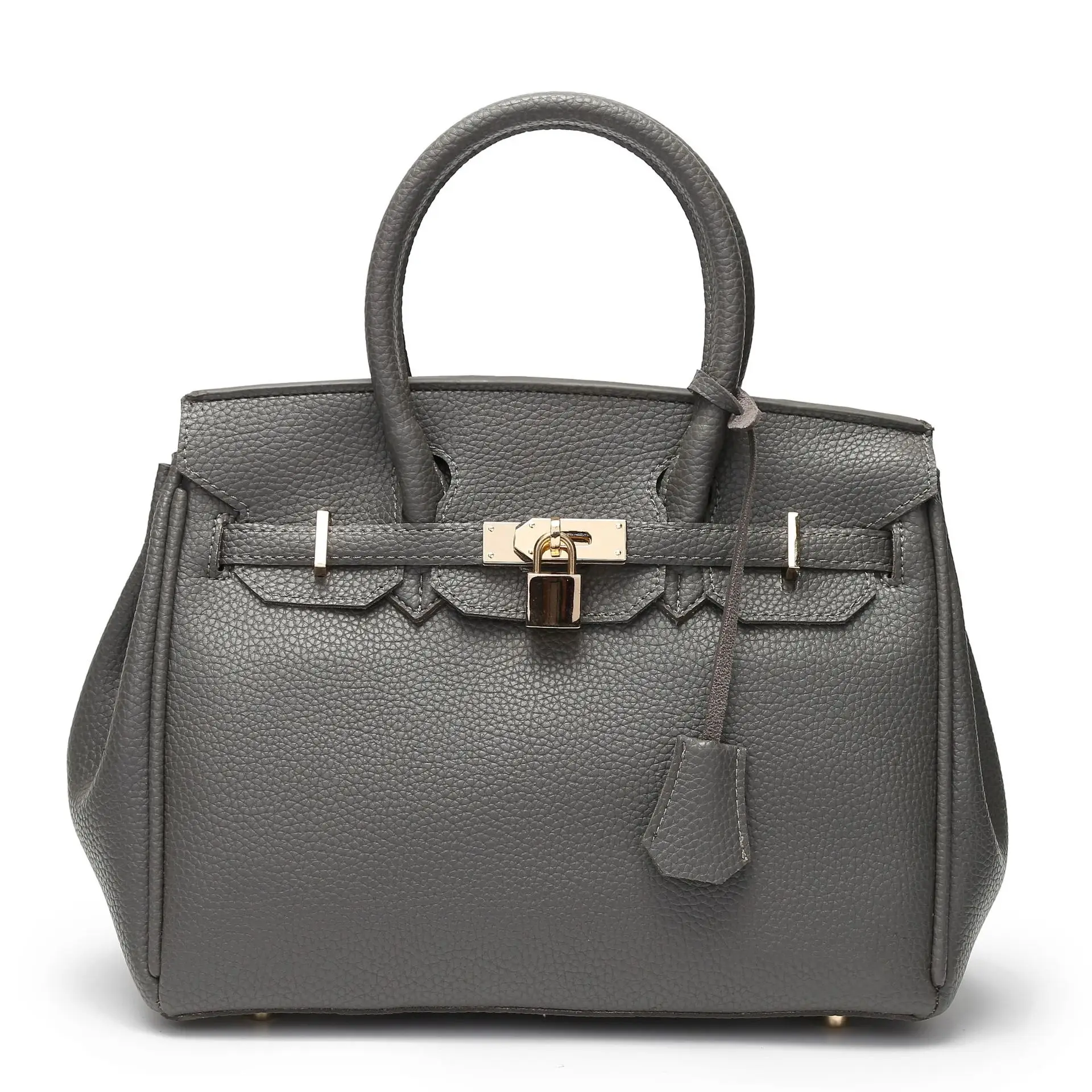 

Europe And America Star Celebrity Style Birkin Bag Cowhide Shoulder Handbag Bag Fashion Embossed Leather WOMEN'S Leather Bags Wh