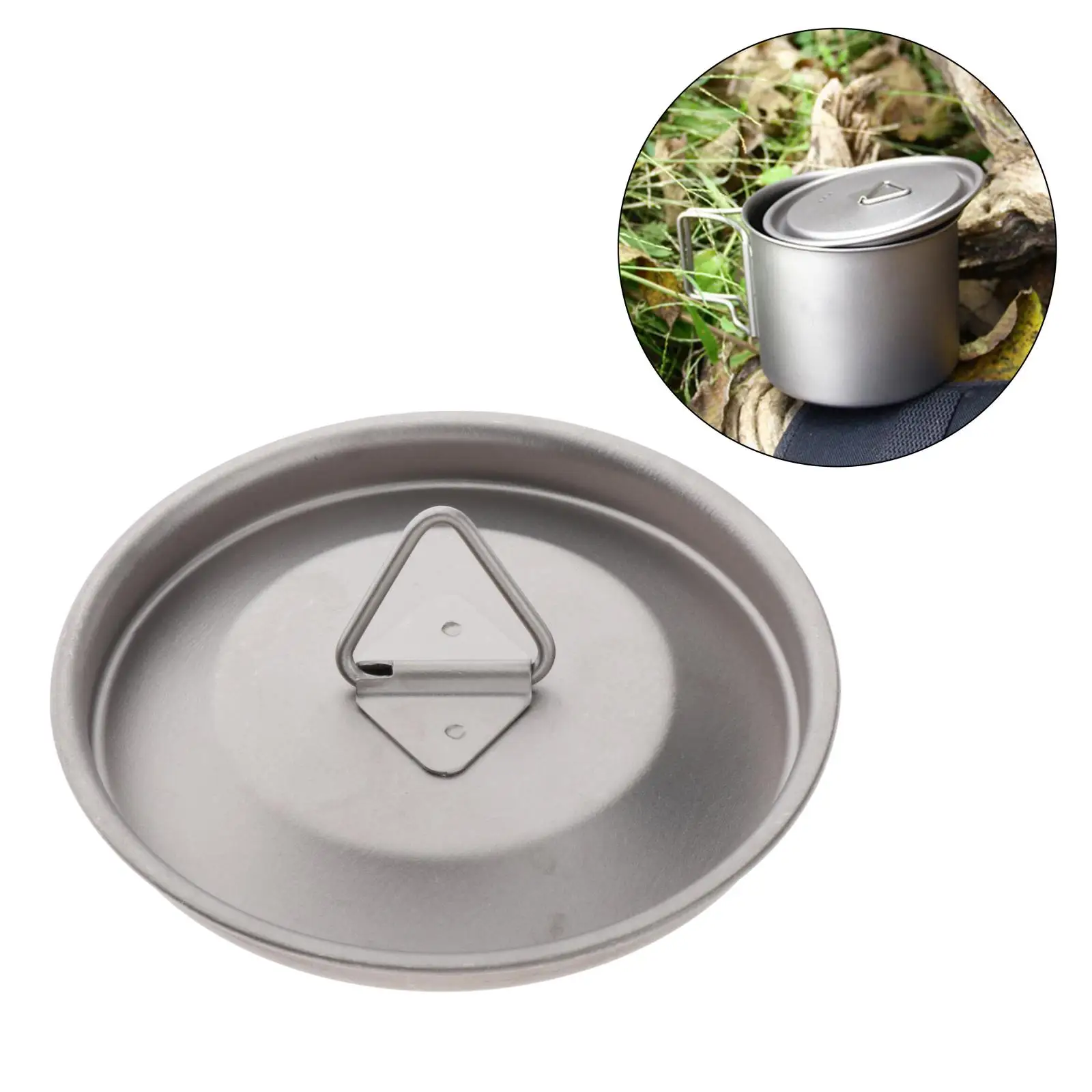 Portable Titanium Alloy Mug Lid Leakproof Water Cup Cover with Handle 85mm, for Outdoor Camping Hiking Fishing 4