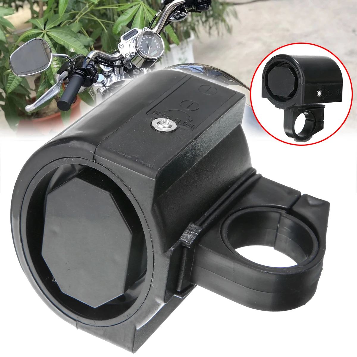 1PC Black 3V Motorcycle Battery Powered Loud Air Bell Horn Siren Bike Bicycle Driving Safety Alarm 52x53x73mm