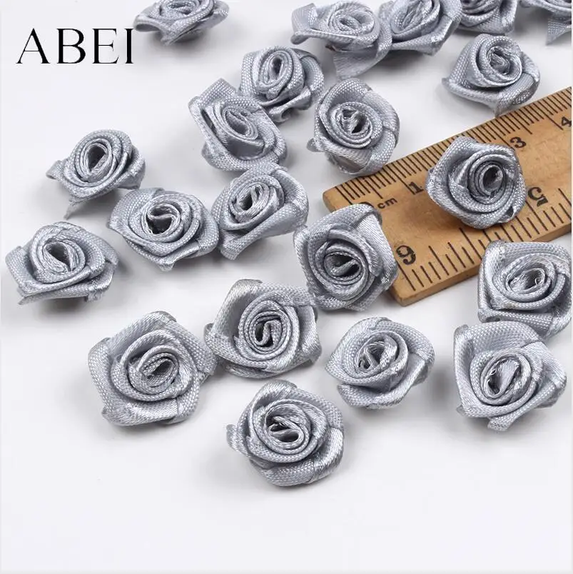 300pcs Multicolor Mini Satin Ribbon Rose Heads for Crafting and Decoration