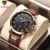 Watches Mens Top Brand Luxury Clock Casual Leathe 24Hour Moon Phase Men Watch Sport Waterproof Quartz Chronograph+Box 11