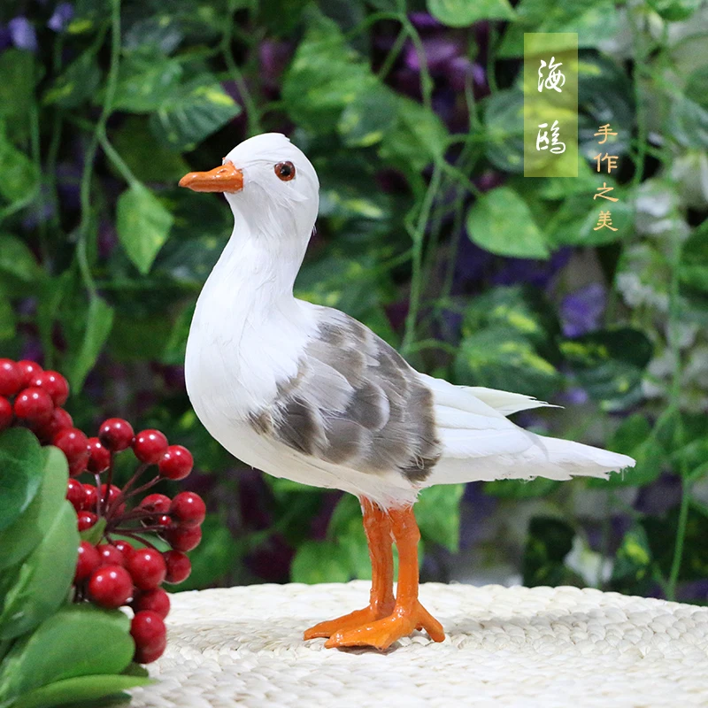 

Simulation Seagull Bird Home Garden Decoration Artificial Feathered Handmade Crafts Jewelry Ornaments